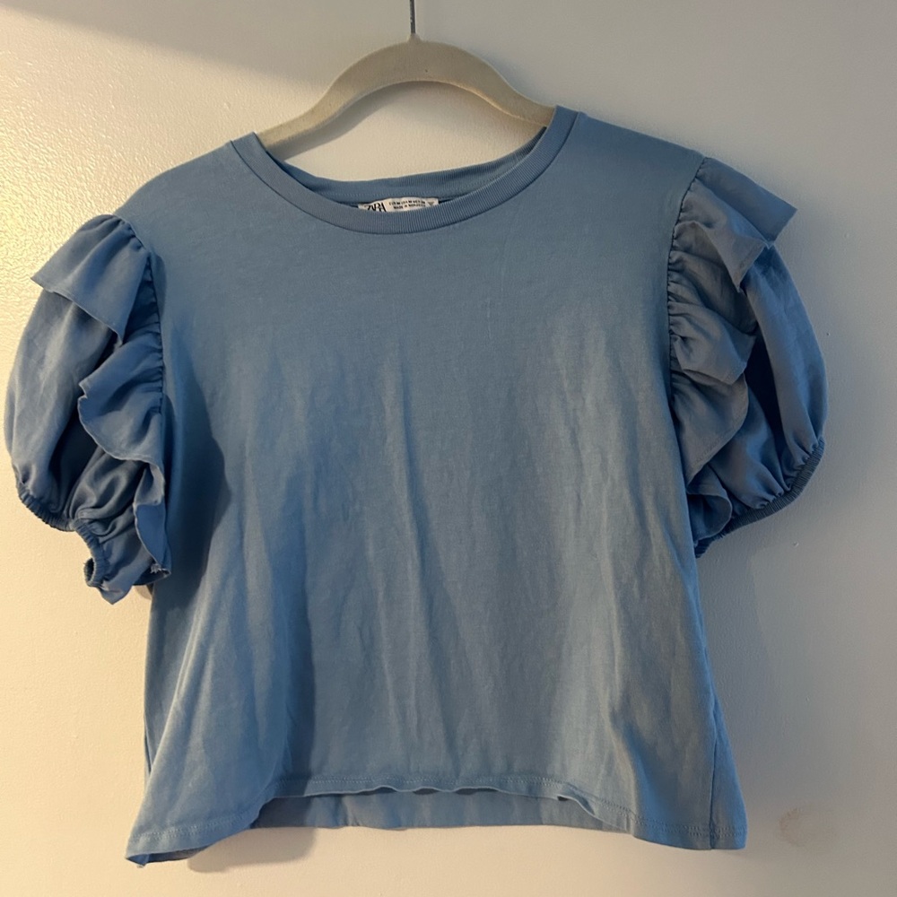 Zara ruffle sleeve blouse